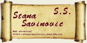 Stana Savinović vizit kartica